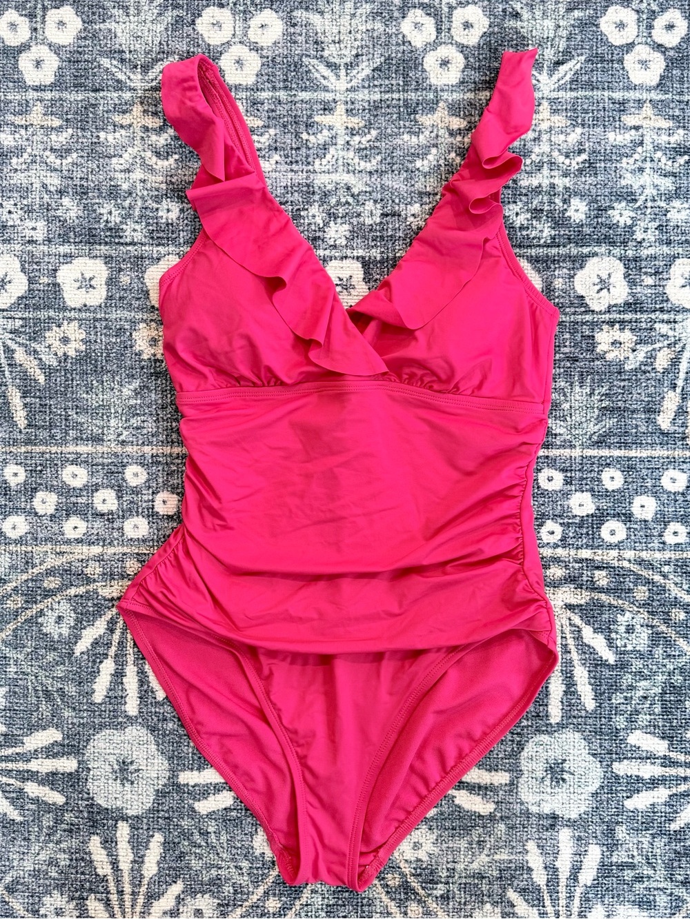 Lauren Ralph Lauren Pink One Piece Ruffle Swimsuit